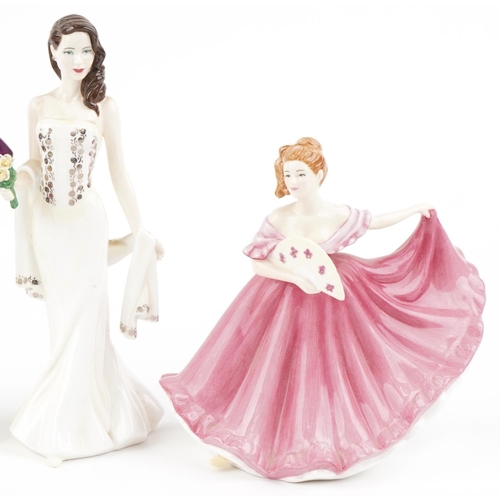 1211 - Five Royal Doulton Pretty Ladies Collection figurines comprising Elsie HN5165, Top of the Hill HN477... 