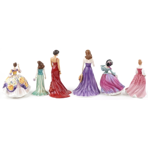 1208 - Six Royal Doulton Pretty Ladies Collection figurines comprising Loving Thoughts HN5266, Alicia HN501... 