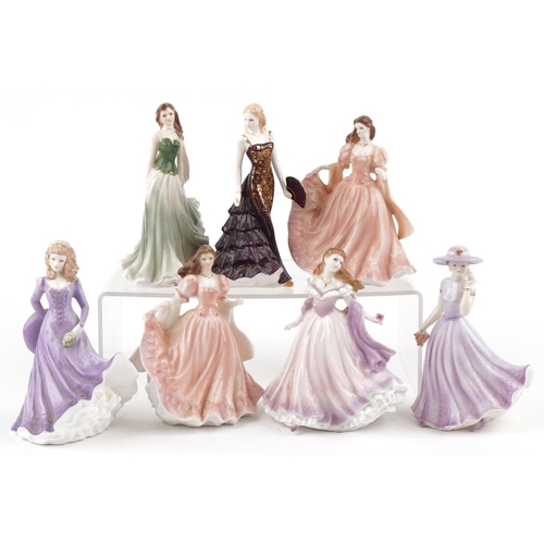 1207 - Seven Royal Worcester Les Petites figurines comprising Abigail, Lisa, Anne, Special Celebration, Ten... 