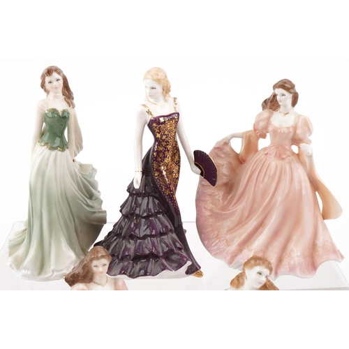 1207 - Seven Royal Worcester Les Petites figurines comprising Abigail, Lisa, Anne, Special Celebration, Ten... 