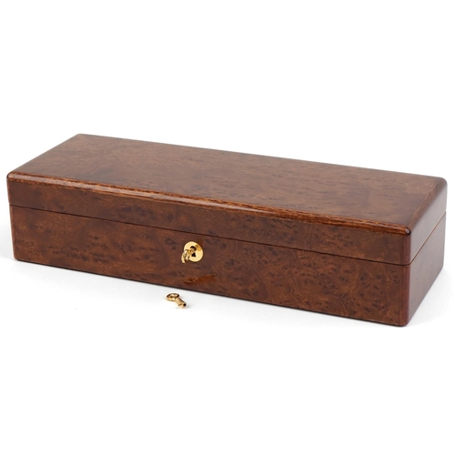 3337 - Hillwood of London, an as new luxury six section wristwatch box with keys, 37cm in length.