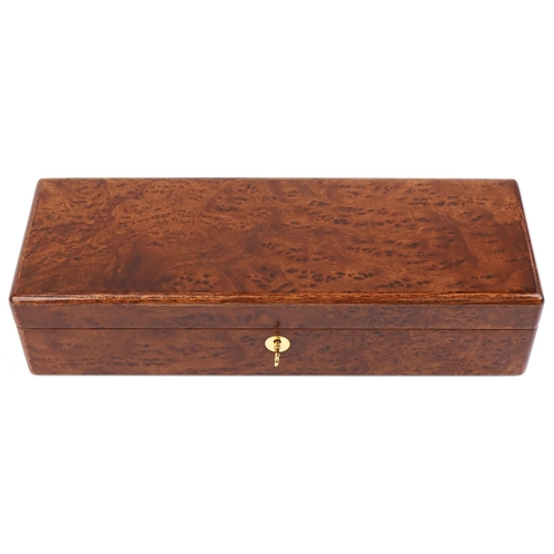 3337 - Hillwood of London, an as new luxury six section wristwatch box with keys, 37cm in length.