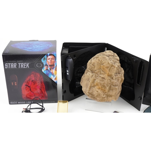 1449 - Star Trek NCC-1701 standard issue communicator and rock mood light with boxes.