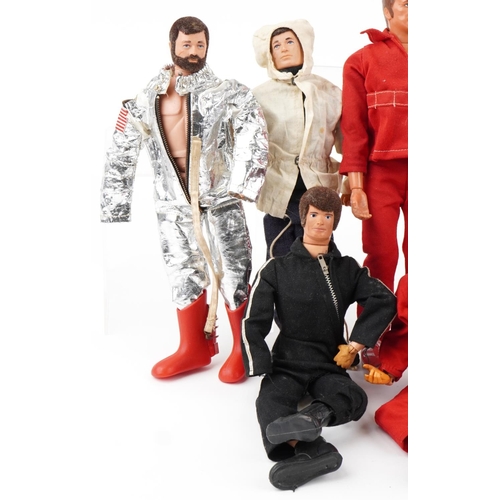 1279 - A collection of vintage and later Action Men and Bionic Man action figures, some with felt hair.