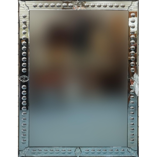 1109 - A modern Venetian style rectangular pier mirror, 144cm x 102cm.