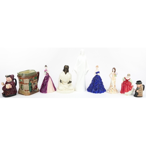 1205 - Royal Doulton figurines and collectables including Occasions figurines, Falstaff character jug, The ... 