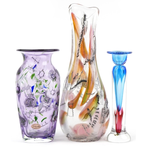 165 - A group of three mid 20th century Polish art glass vases by K. Tablonski, the largest 47cm high.