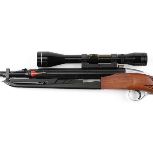 2350 - An underlever air rifle with telescopic sight.