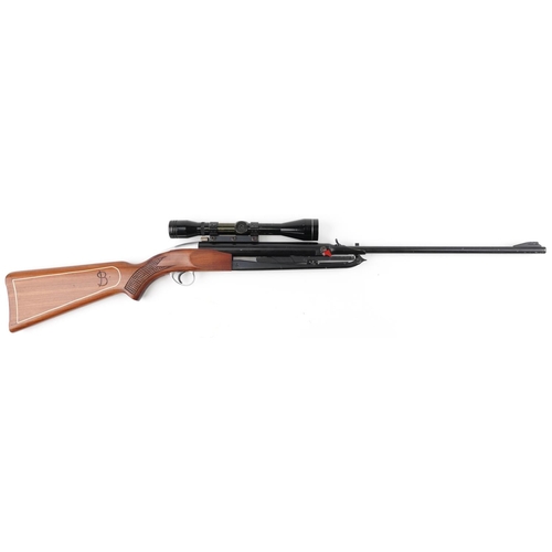 2350 - An underlever air rifle with telescopic sight.