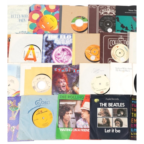 2030 - Vinyl LP records and 45rpm records including Pink Floyd, David Bowie, Jimi Hendrix, The Rolling Ston... 