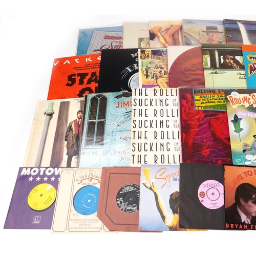 2030 - Vinyl LP records and 45rpm records including Pink Floyd, David Bowie, Jimi Hendrix, The Rolling Ston... 