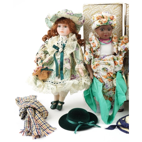 1263 - A Large collection of porcelain collectors dolls, some with boxes