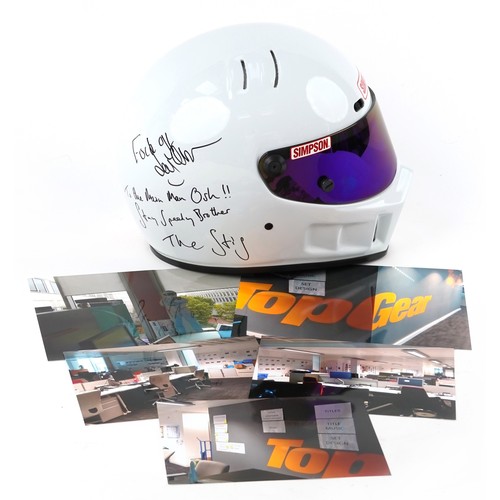 2387 - The Stig BBC Top Gear autographed motor racing helmet signed by the Stig and Jeremy Clarkson. This c... 