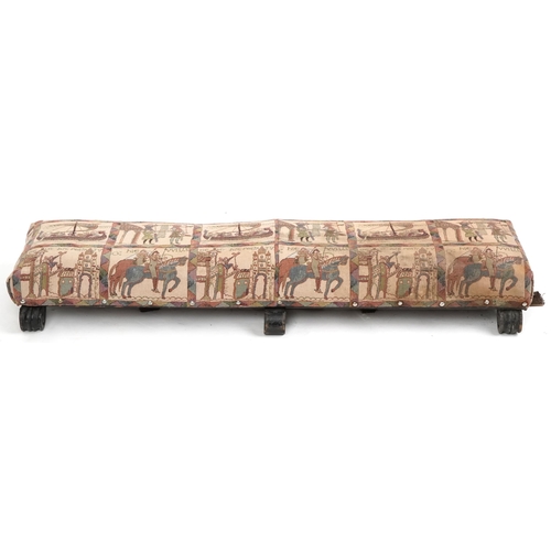 1085 - A Victorian carved oak fireside footstool.