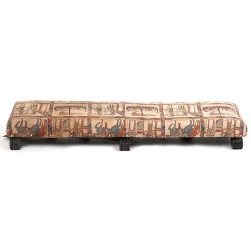 1085 - A Victorian carved oak fireside footstool.