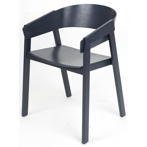  A set of ten Muuto Cover stacking armchairs finished in dark blue, 76cm H x 52cm W x 52cm D.