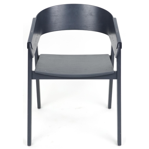  A set of ten Muuto Cover stacking armchairs finished in dark blue, 76cm H x 52cm W x 52cm D.