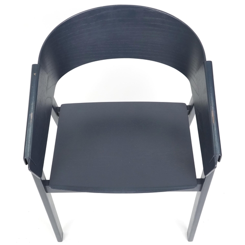 1023 - A set of ten Muuto Cover stacking armchairs finished in dark blue, 76cm H x 52cm W x 52cm D.