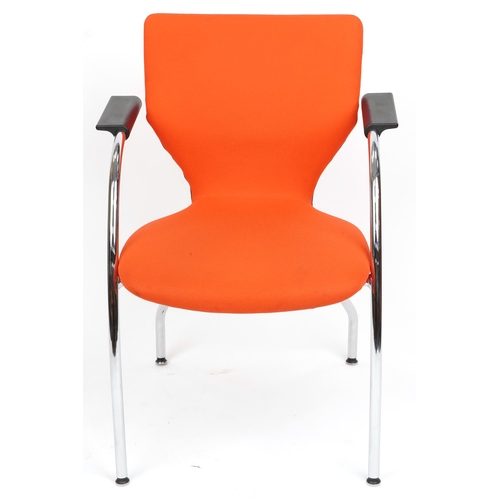 1020 - An Orangebox X10-FLA ergonomic armchair, 83cm H x 60cm W x 56cm D.