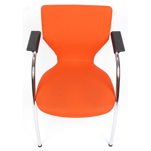 1020 - An Orangebox X10-FLA ergonomic armchair, 83cm H x 60cm W x 56cm D.