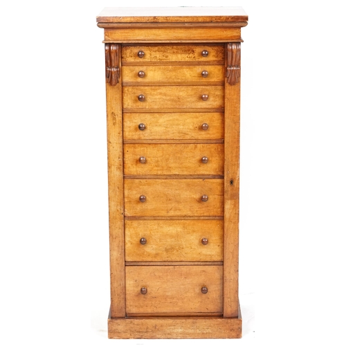 1007 - A Victorian mahogany Wellington chest of eight drawers, 122cm H x 53cm W x 42cm D.