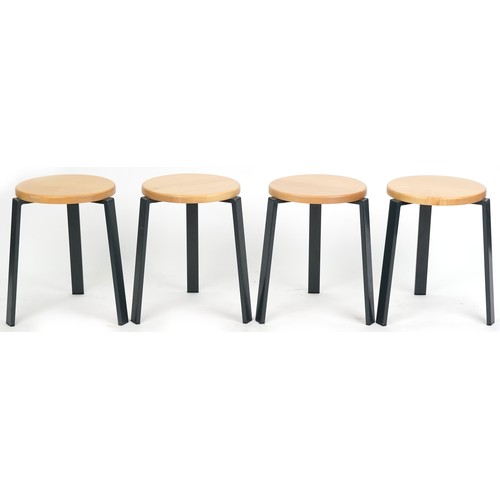 1122 - A set for four stacking Alf stools by MARK, designed by Anna Hart and John Miller, 44cm high x 35cm ... 