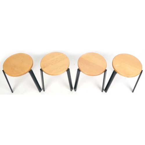 1122 - A set for four stacking Alf stools by MARK, designed by Anna Hart and John Miller, 44cm high x 35cm ... 