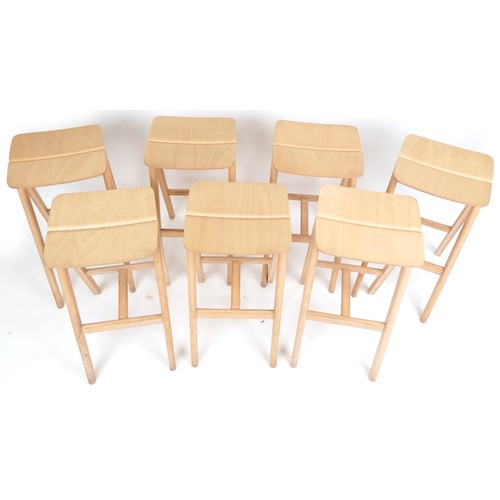 1026 - A set of seven Copenhague bar stools by Hay, designed by Ronan & Erwan Bouroullec, 75cm H x 39cm W x... 