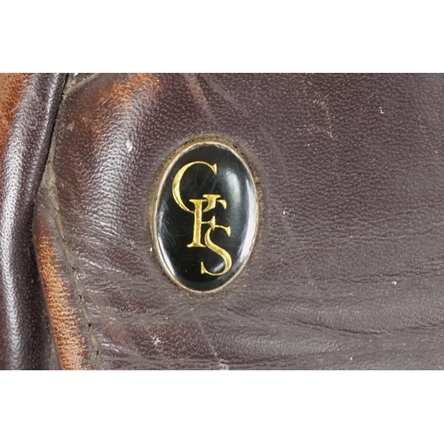 1161 - A GFS 17 inch brown leather saddle.