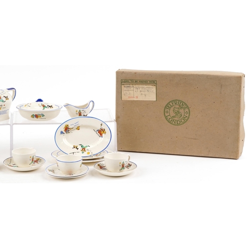 1251 - A collection of Corona porcelain child's tea ware housed in two boxes including Selfridges London bo... 