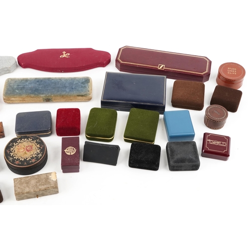 3349 - A collection of vintage and later jeweller's jewellery boxes including Haywards, Walker & Hall, Lotu... 