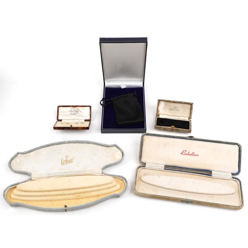 3349 - A collection of vintage and later jeweller's jewellery boxes including Haywards, Walker & Hall, Lotu... 