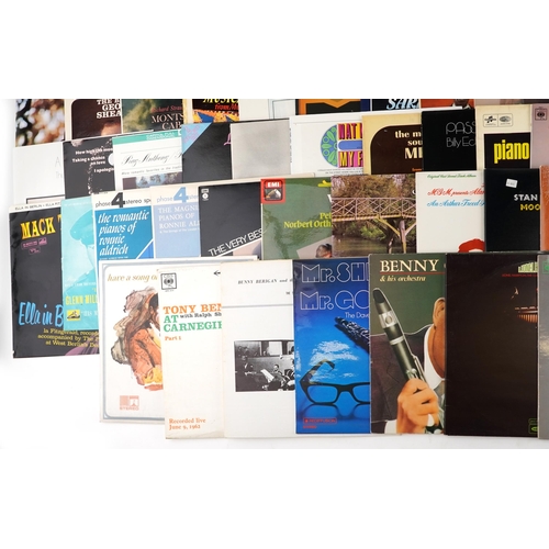 2021 - Vinyl LP records including Sarah Vaughan, Barbra Streisand, Frank Sinatra, Ella Fitzgerald and Nat K... 