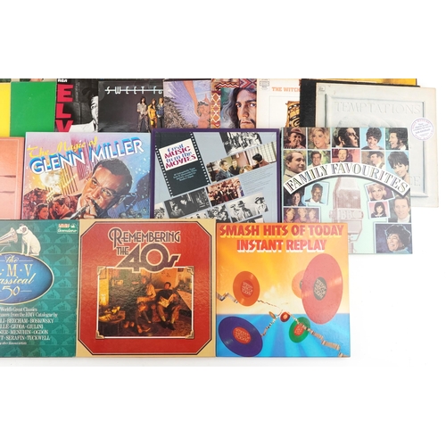 2023 - Vinyl LP records including T-Rex, Elvis Presley, Santana, The Bee Gees and some classical examples.