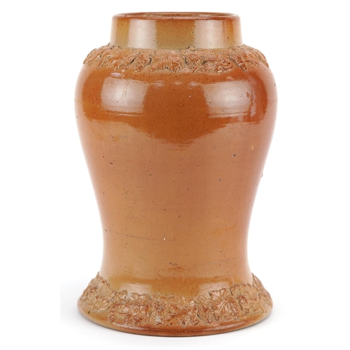 1362 - A 19th century salt glazed stoneware shop snuff jar, 26cm high.