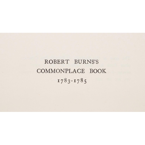 2373 - Ewing, Cook, James Cameron, Davidson. Robert Burns's Commonplace Book, 1783-1785, reproduced in facs... 