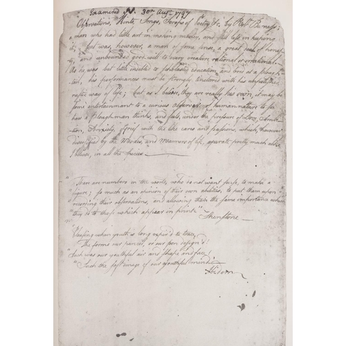 2373 - Ewing, Cook, James Cameron, Davidson. Robert Burns's Commonplace Book, 1783-1785, reproduced in facs... 