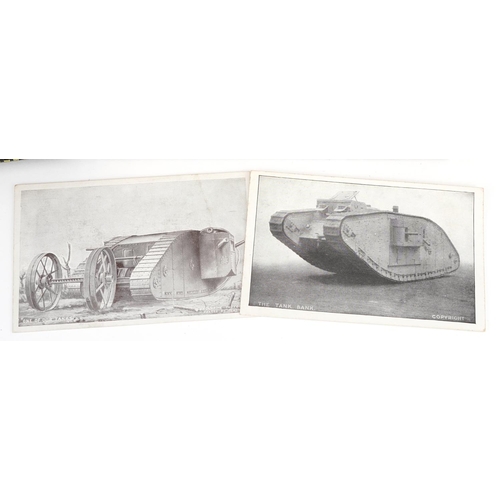 2445 - Militaria including two postcards of World War I tanks and a black and white photograph of Prince Ed... 