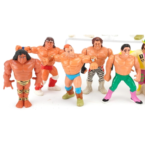 1252 - Vintage wrestling action figures including Macho Man, Mike Rotunda and Tatanka.