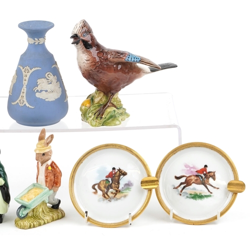 1446 - Collectable China including a Beswick Jay, Royal Doulton Gardener Bunnykins, Royal Doulton Sairey Ga... 