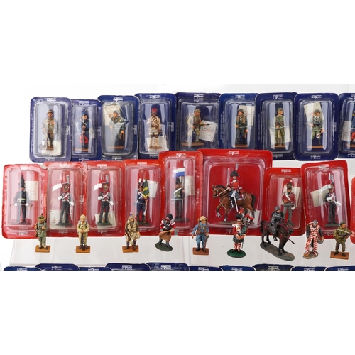 2528 - A large collection of Del Prado hand painted lead military figures, many in sealed blister packs.