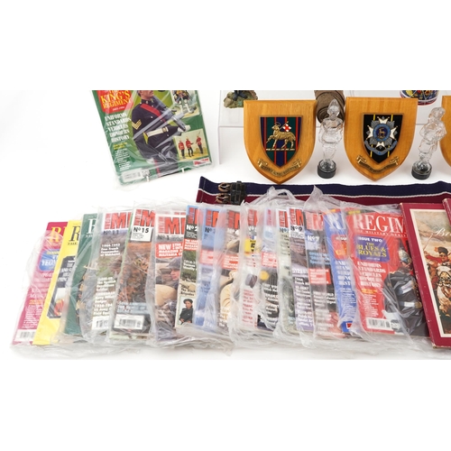 2523 - Militaria including a collection of Regiment magazines, The Great British Regiments Badge Collection... 