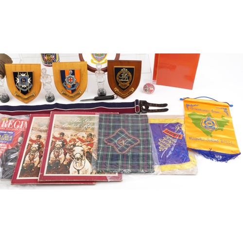 2523 - Militaria including a collection of Regiment magazines, The Great British Regiments Badge Collection... 