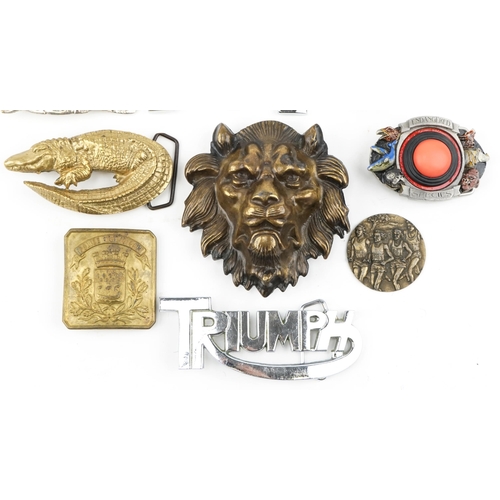 1379 - Vintage and later belt buckles including some military interest.