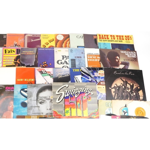 2029 - Vinyl LP records and 45rpm records including Bob Dylan, Michael Jackson, David Bowie, B B King and S... 