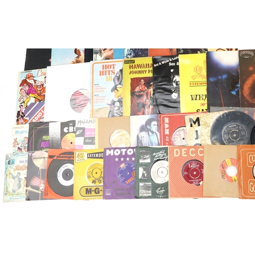 2029 - Vinyl LP records and 45rpm records including Bob Dylan, Michael Jackson, David Bowie, B B King and S... 