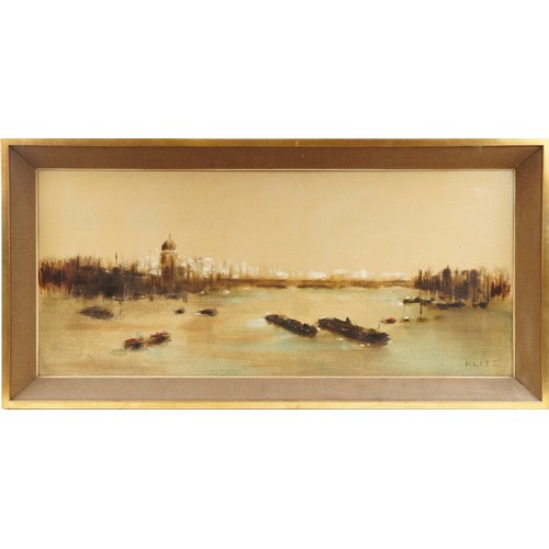 3475 - Anthony Klitz (1917-2000) - The River Thames, 20th century British School, oil on canvas, framed, 39... 