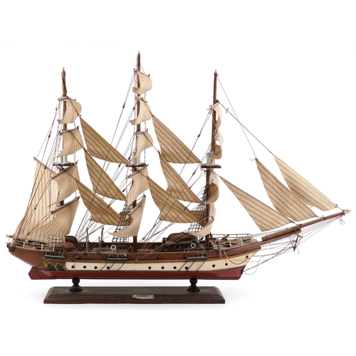 1414 - An early 20th century hand-built model of a Clipper Siglo XIX, H-58cm L-86cm