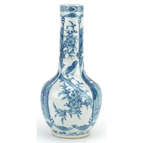 179 - A Chinese blue and white porcelain bottle vase, 19th century, bearing a four character mark to the b... 