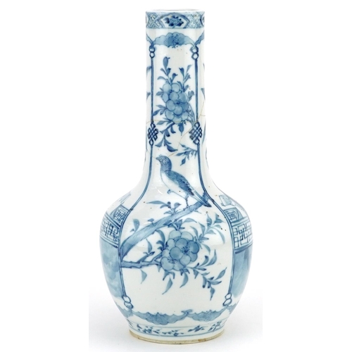 179 - A Chinese blue and white porcelain bottle vase, 19th century, bearing a four character mark to the b... 